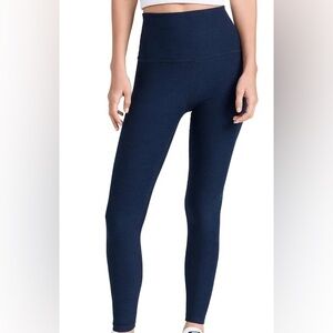 Beyond Yoga Spacedye Caught in the Midi High waisted leggings, navy heather